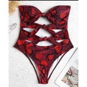 Snake Skin Cut Out One Piece